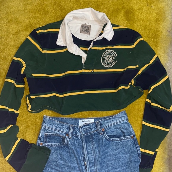 LF Tops Lf Vintage Abercrombie Fitch Cropped Rugby Shirt Poshmark